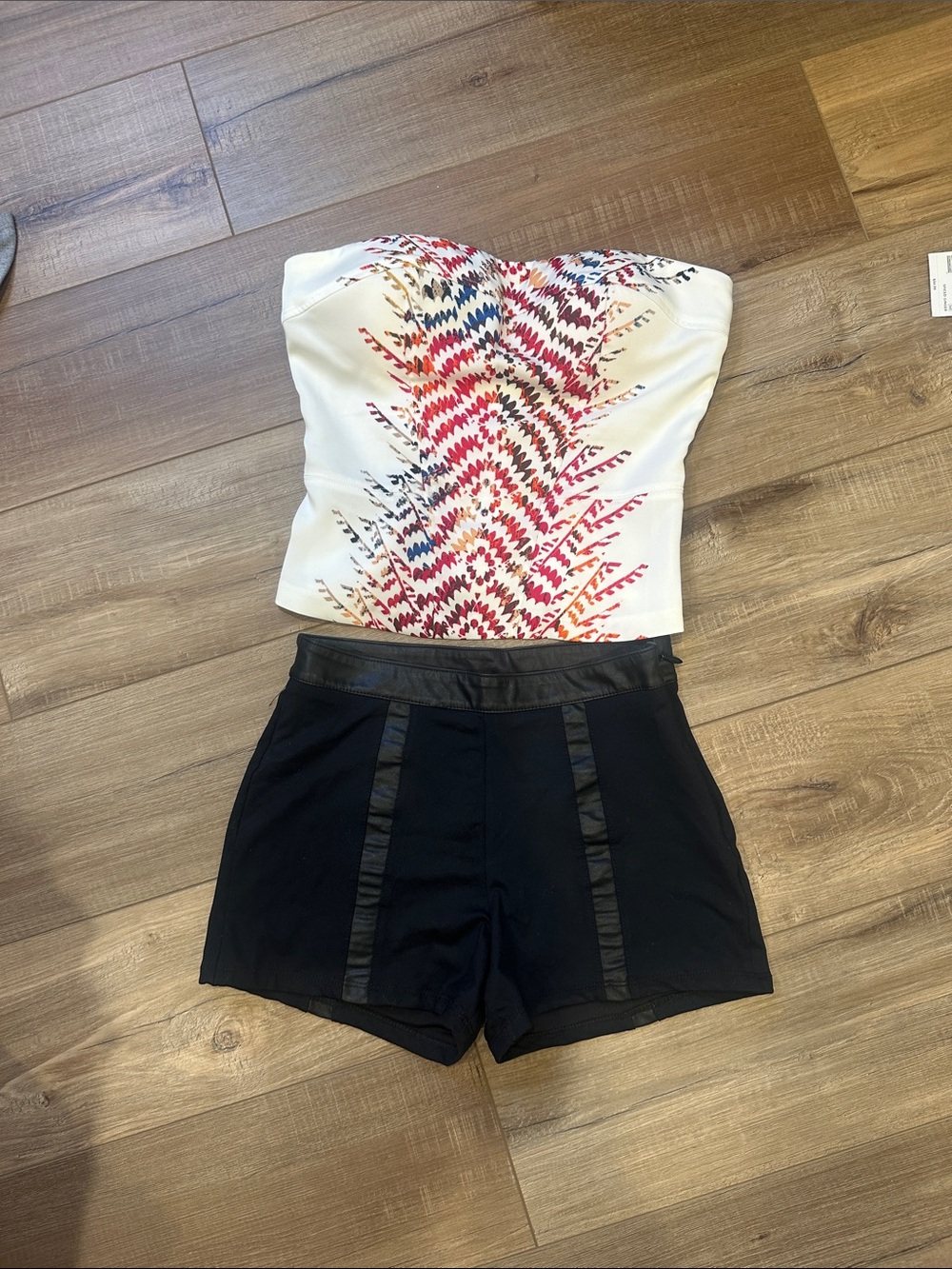 Xs bebe White Lace-Up Detail Corset Top